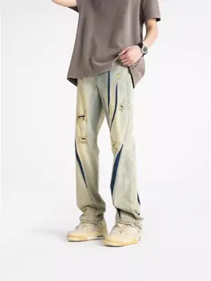 Ripped Jeans Men's 2024 High Street Trendy Brand
