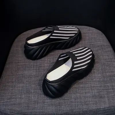 Women's Black Mesh Platform Sandals Breathable Comfortable