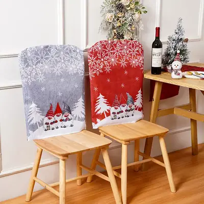 Christmas Chair Cover Santa Claus Cartoon Print