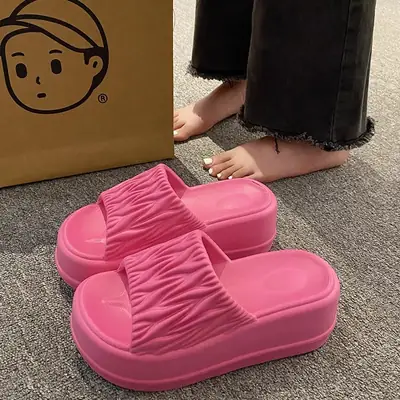 Women Super Thick Non-Sticky Slippers Pink 2024