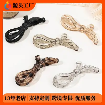 Black High-End Hair Clip Bow for Women