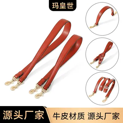 Adjustable Red Leather Shoulder Strap with Metal Clasp