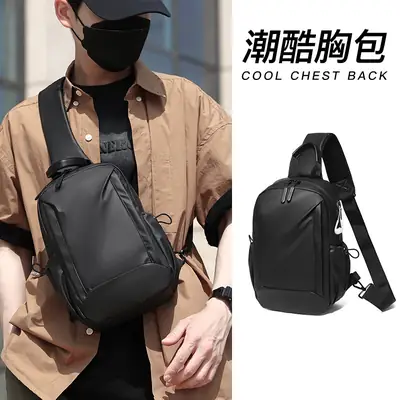 Men's Black Crossbody Backpack Large Capacity Foreign Trade
