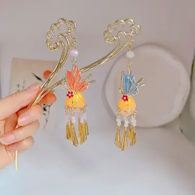 New Chinese Butterfly Tassel Hairpin for Women