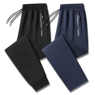 Men's Grey Loose Jogger Pants Large Casual Sweatpants