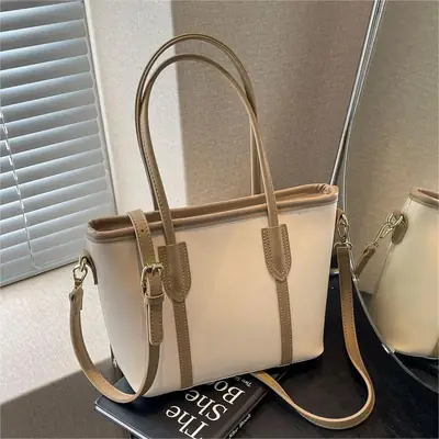 Women's Korean Style Shoulder Bag 2024 Summer Beige