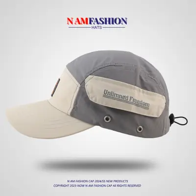 Men's Yellow White Baseball Cap with Duck Tongue Design