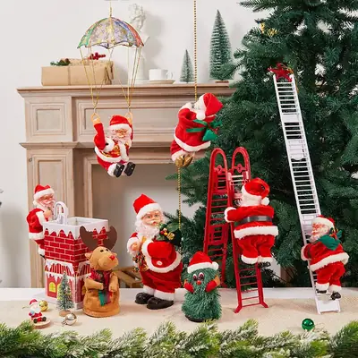 Santa Claus Electric Christmas Decorator with Antlers