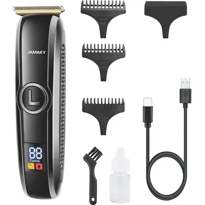 JAMAKY Rechargeable Hair Clipper with 5 Attachments
