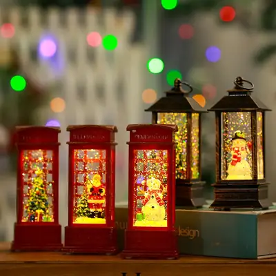 Christmas Wind Lamps with Santa Claus Decor