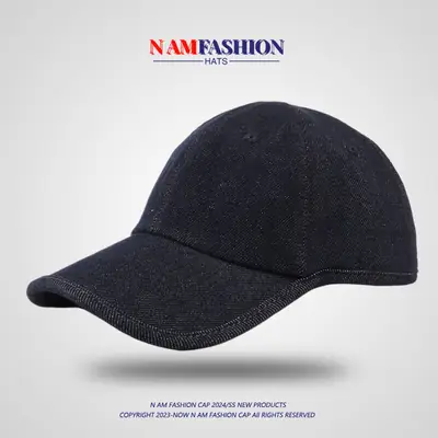 Men Denim Baseball Cap Black All Season