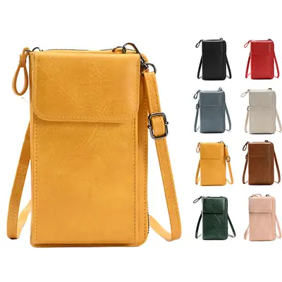 Black Retro Women's Crossbody Phone Wallet Bag