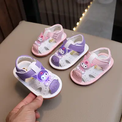 Baby Sandals, Girls' Baby Shoes, Cartoon Flashing Shoes, 0-1 Year Old Girls' Toddler Shoes, Non-Slip