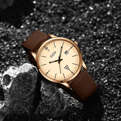 Men's White Silicone Quartz Watch with Calendar