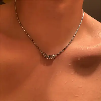 Cold Style Flash Diamond Necklace for Men Women