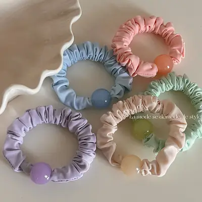 Pink Jelly Ball Hair Ring for Women