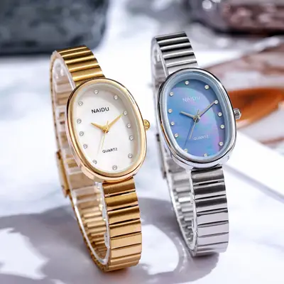 All-match Explosive Cross-border Fashion Watch Student Fashion Women's Watch Women's Temperament Bamboo Band Oval Support for Hair