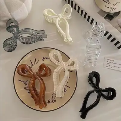 Clear Shark Clip for Hair Grab Large Bow Clip