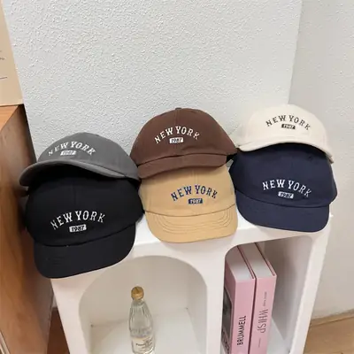 New York Letter Embroidered Soft Cap Set of 3
