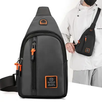 Men's Green Water-Repellent Messenger Bag