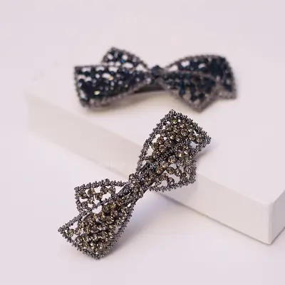 Women's Rhinestone Bow Half Tie Hair Clip