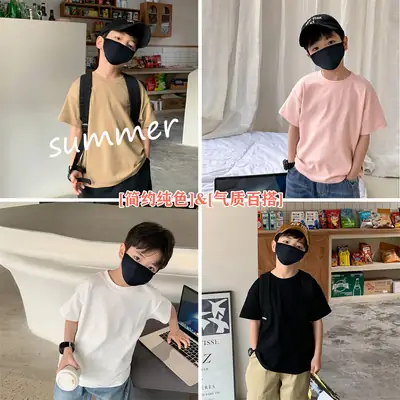 Kids Cotton T-Shirt Pink Summer Casual Boys