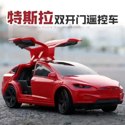 Tesla simulation car model electric remote control car charging racing car drift boy wireless four-channel children's toy car