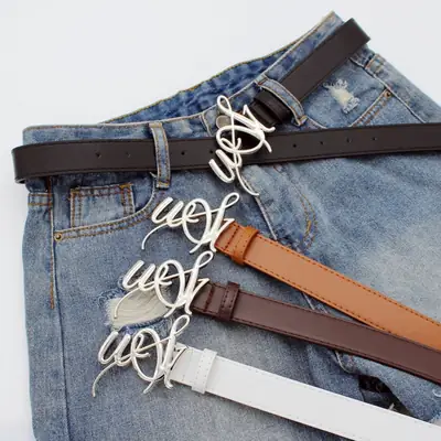 New Ins Trendy English Alphabet Buckle Belt for Women