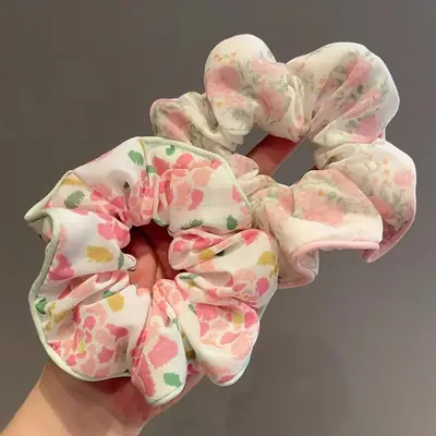 Korean Floral Hair Ring Lace Large Bowel Ring