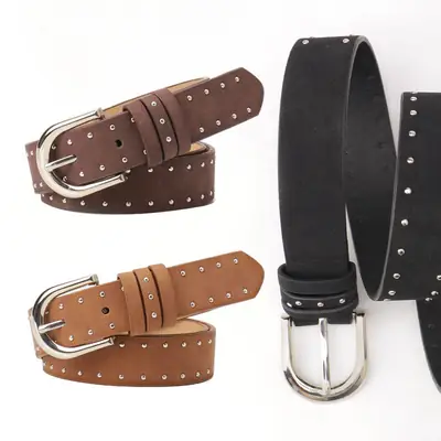 Women's Cross-border Beaded Belt Brown Black