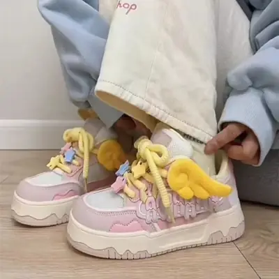 Women's White Hello Kitty Mesh Sneakers Summer