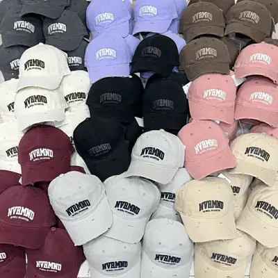Women's Black Ripped Baseball Cap Wide Brim