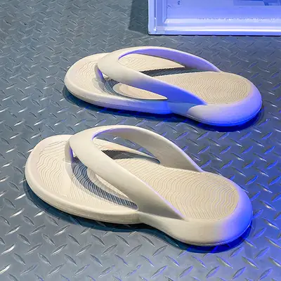 Men's 2025 LED Light Flip Flops Black Rubber