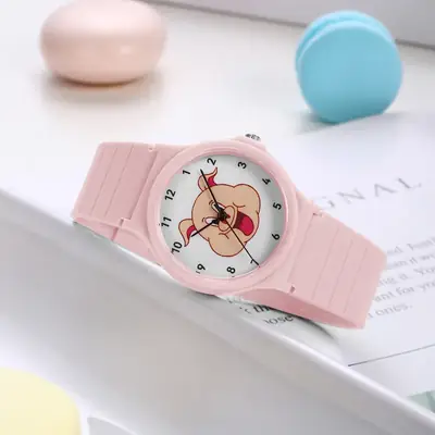 Kids Cartoon Piggy Watch Waterproof Silicone Quartz
