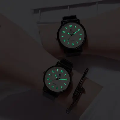 Trendy Men's Cool Fashion Casual Korean Style High-End Belt Watch Artistic Retro Business High School Couple