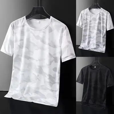 Men Camouflage Ice Silk Short Sleeve T-Shirt