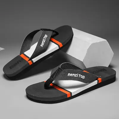 Men's Cross-Brand Casual Sandals Black Orange All-Day Comfort