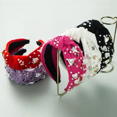 Black Baroque Diamond Hair Hoop for Women