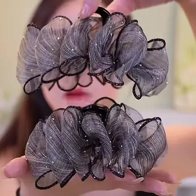 Black Butterfly Flower Hair Clip for Women