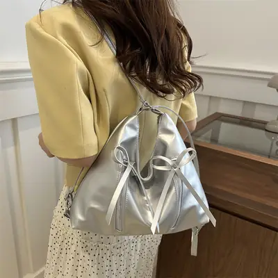 Black Korean Style Large Tote Bag for Women