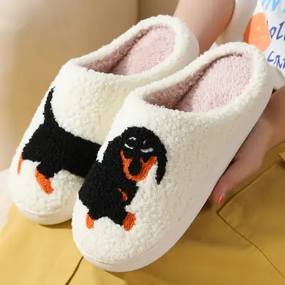 New Autumn and Winter Couple Cute Cartoon Puppy Cotton Slippers Home Indoor Non-slip Cotton Slippers Wholesale