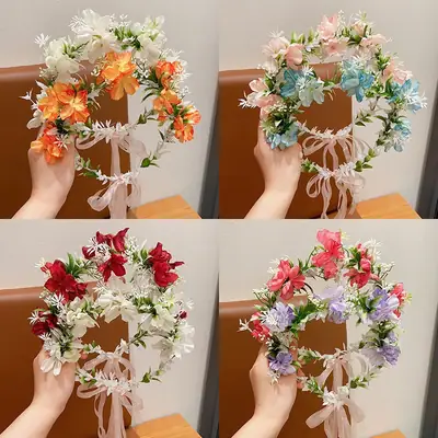 Girls' Flower Headband Mori Style 2024 New