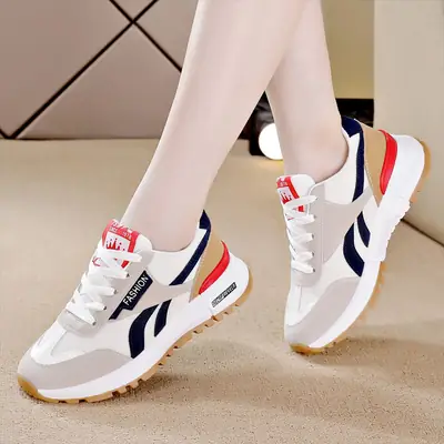 Women Lightweight Forrest Gump Shoes White Red Blue