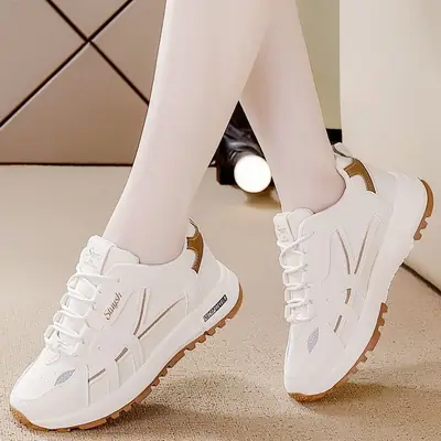 White Lightweight Plus Size Women Sneakers