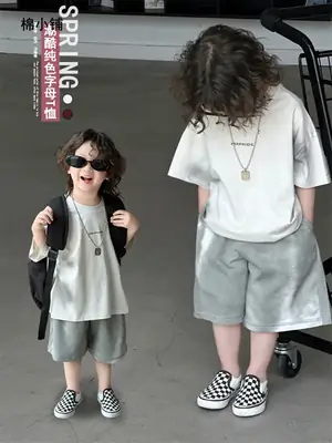 Boys Maroon Korean Style T-Shirt Shorts 2025