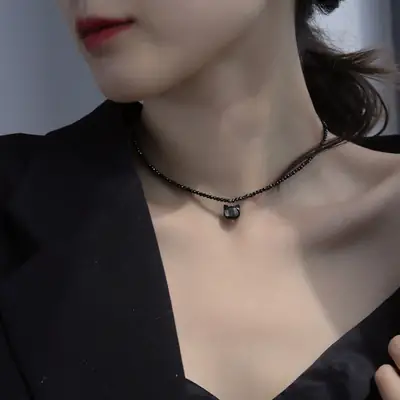 Cute Black Cat Plated Necklace for Women