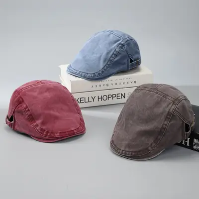 Men's Washed Denim Retro Antique Cap Forward