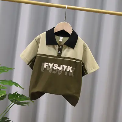Boys Polo Shirt White Black Summer 2024
