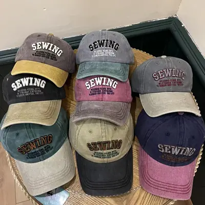 Washed Retro Embroidered Baseball Cap for Men Women