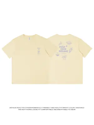 Men Pure Cotton Japanese Style Light Blue T-Shirt